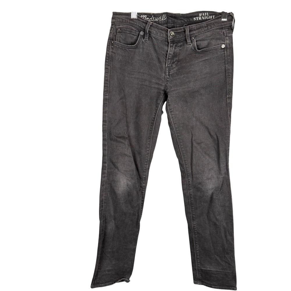 Madewell Rail Straight Jeans Mens 24x30 Black Stretch Denim Pants